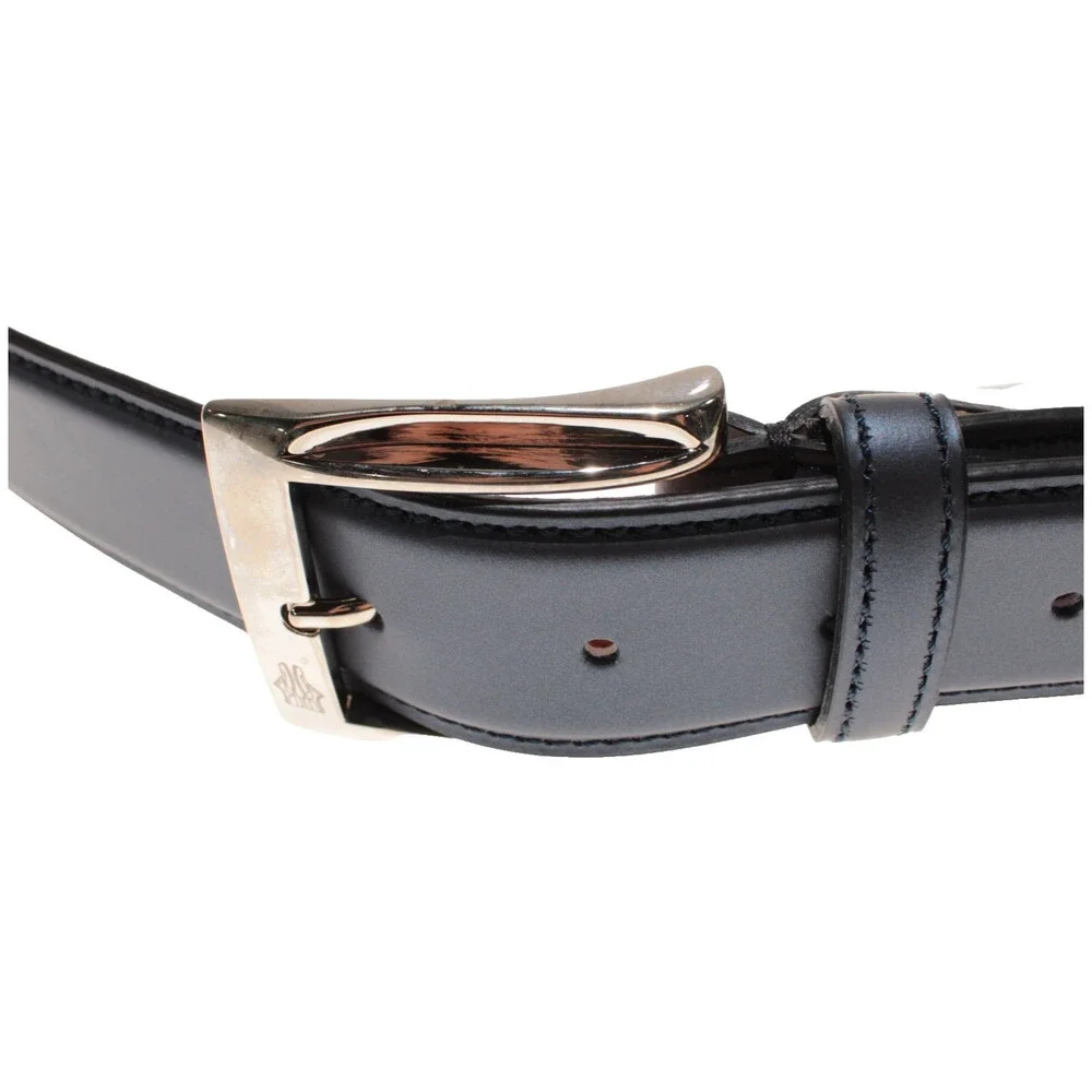 Di Bianco NWT Cut to Size Dress Belt In Solid Navy Blue Leather One Size